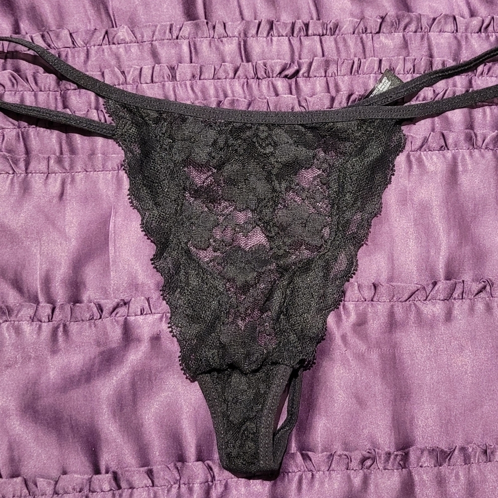 Primark Black Lacy Thong